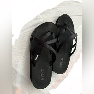 Teva Black Flip-Flops with Crisscross Straps